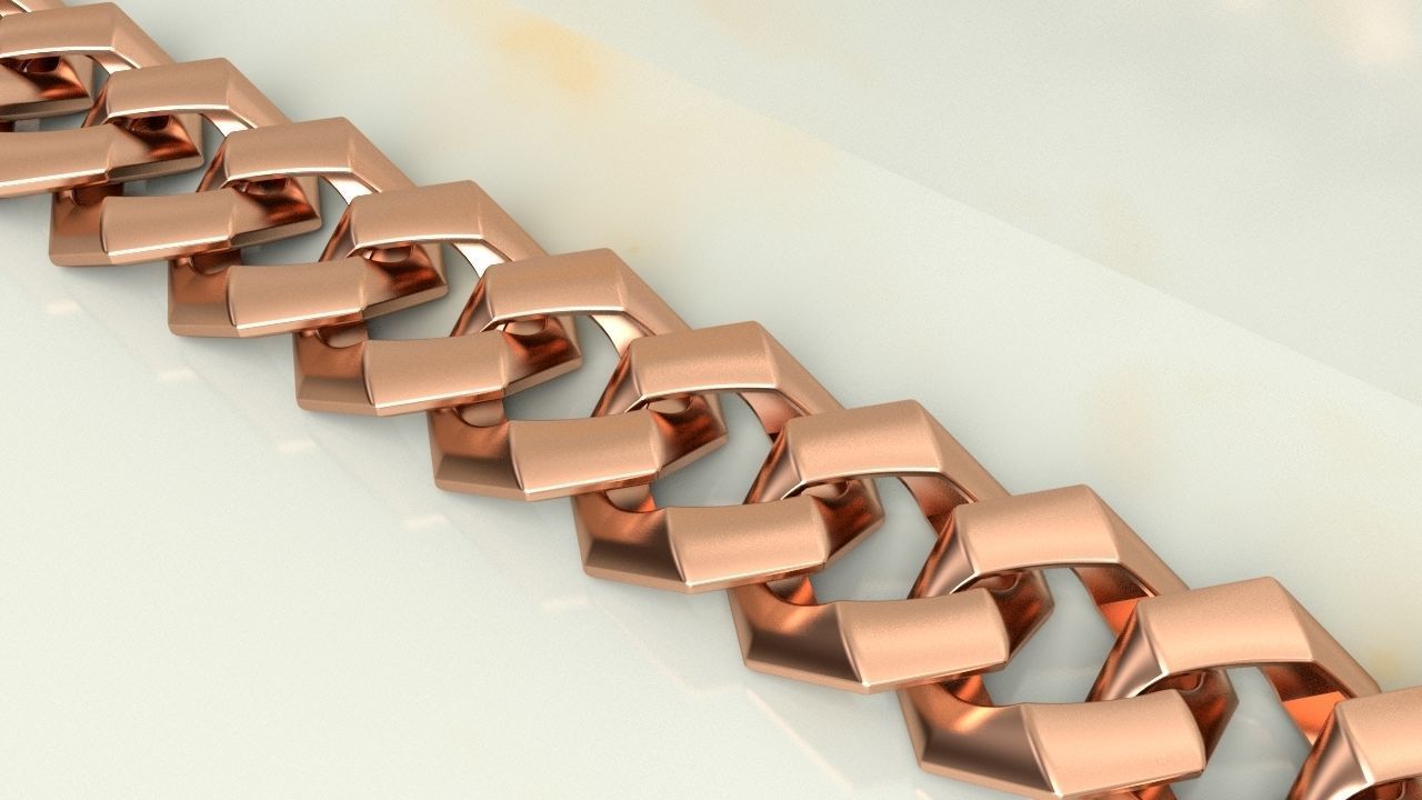 Edge Cuban link Chain 3D print model_6