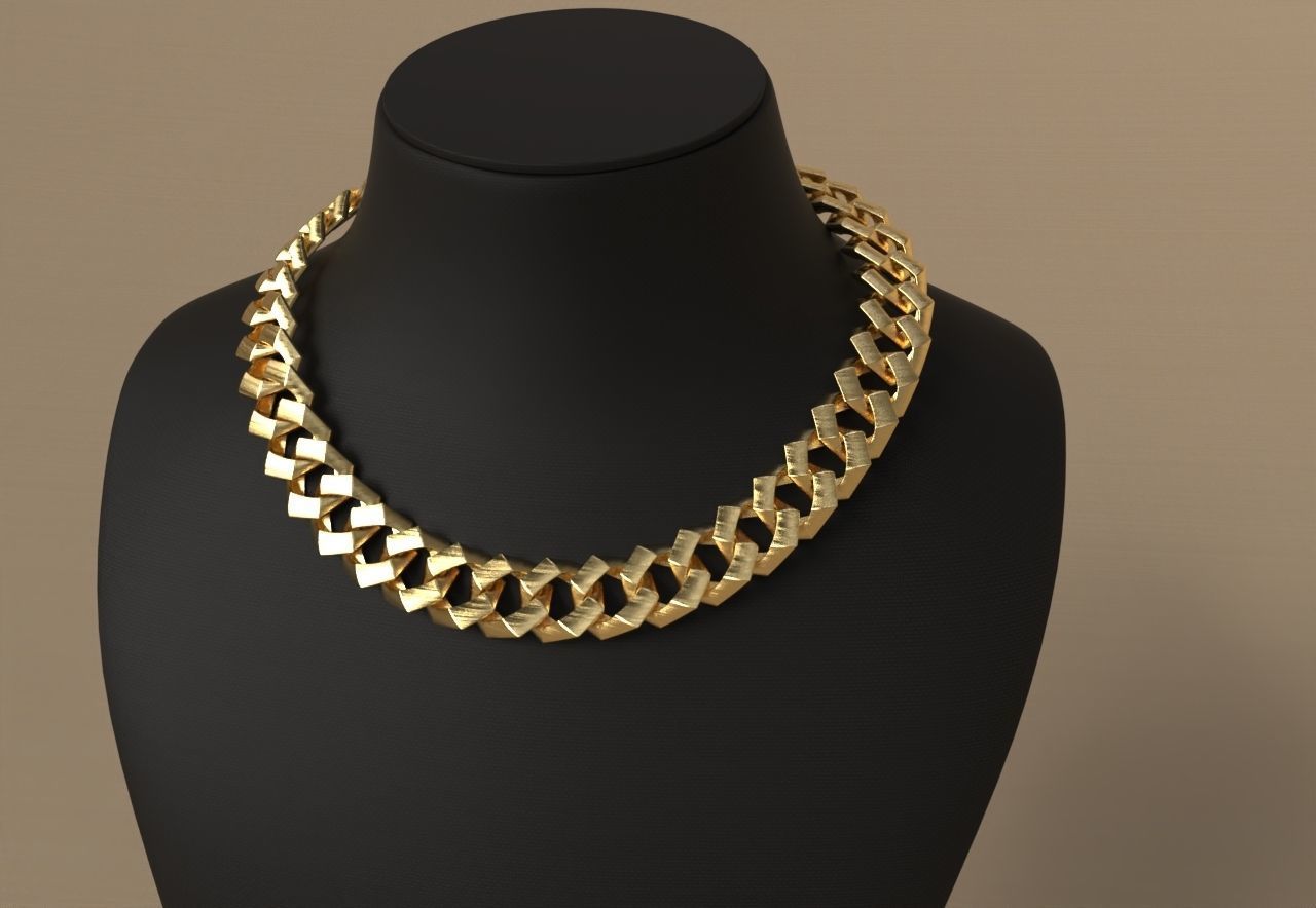 Edge Cuban link Chain 3D print model_4