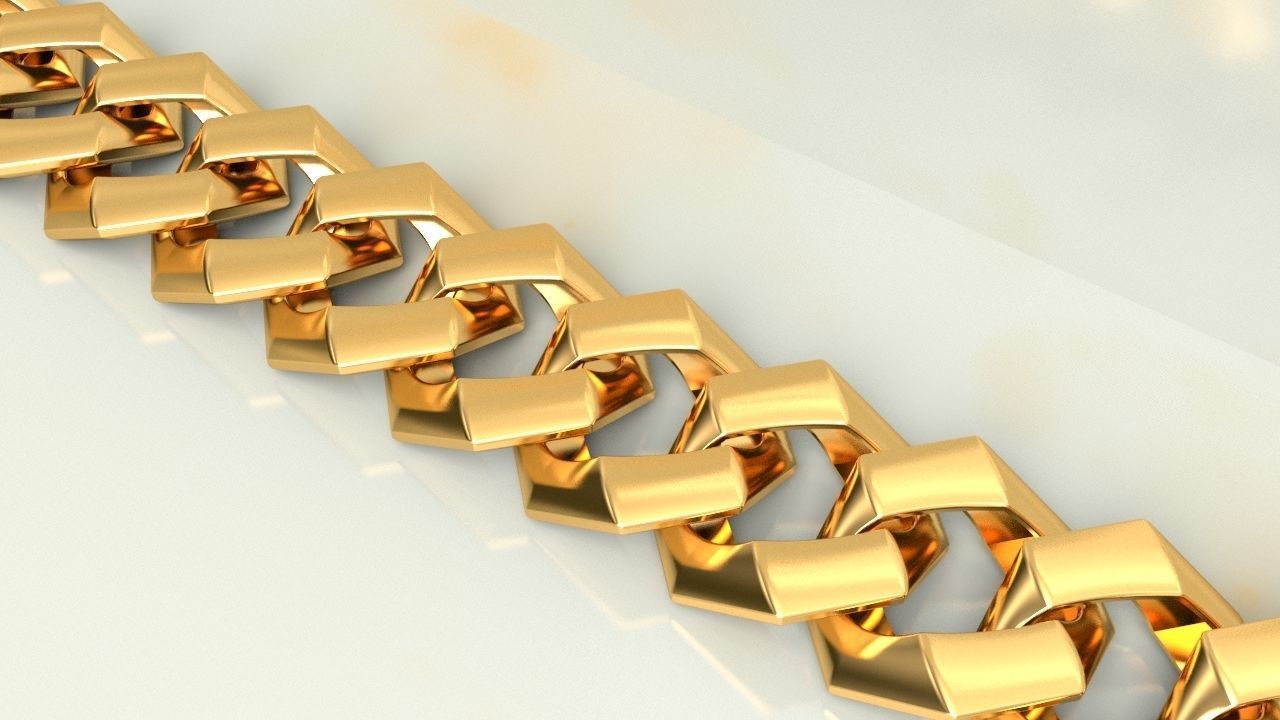 Edge Cuban link Chain 3D print model_1