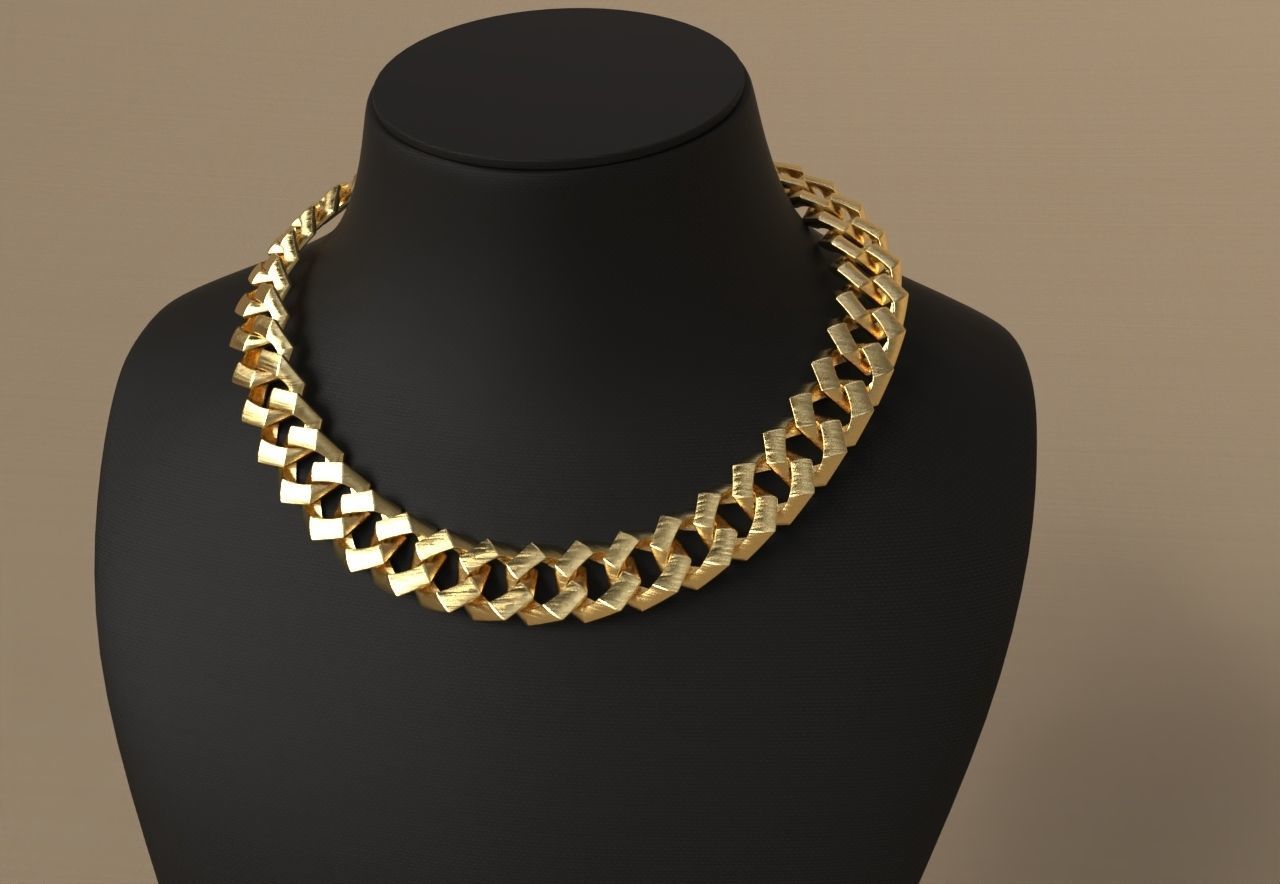 Edge Cuban link Chain 3D print model_3