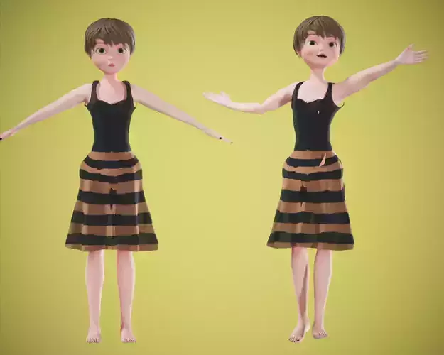 cartoon rigged  girl