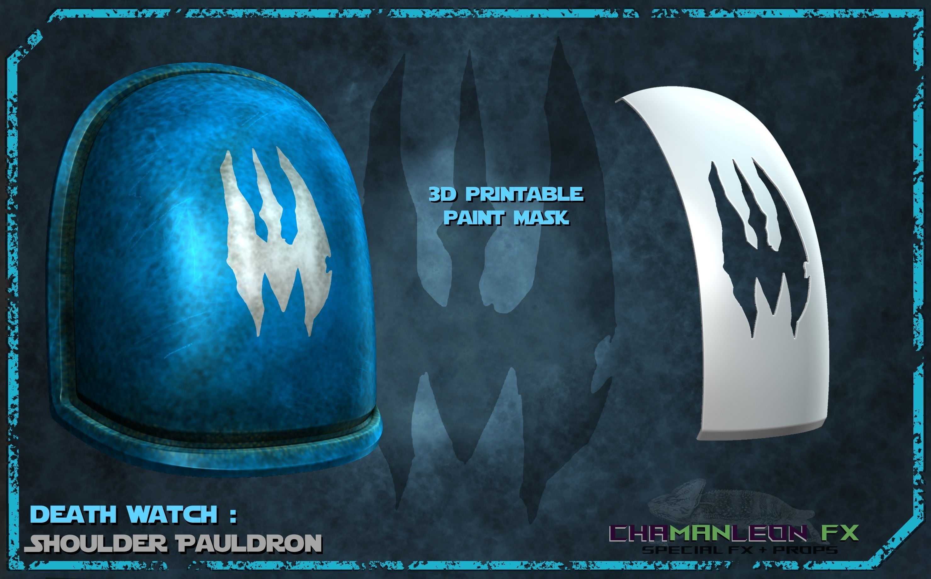 Death Watch Axe Woves Shoulder The Mandalorian Cosplay Armor 3D print model_4