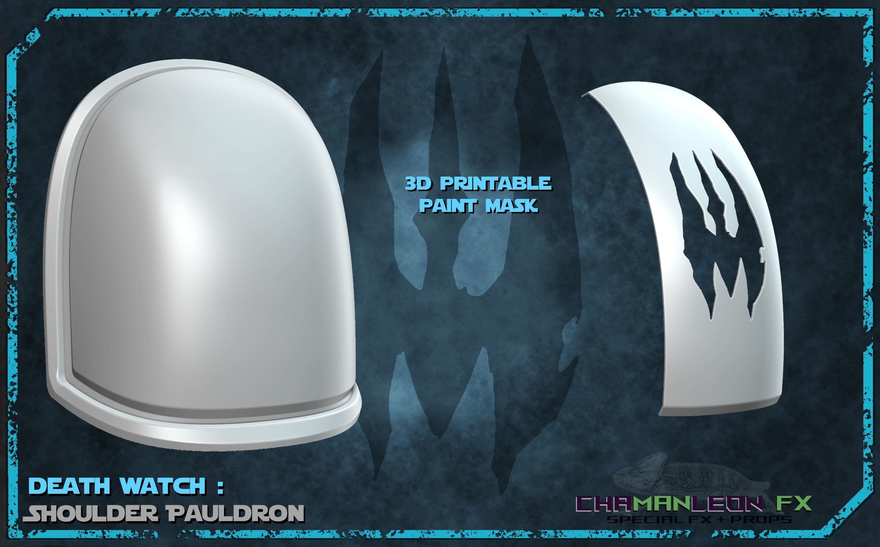 Death Watch Axe Woves Shoulder The Mandalorian Cosplay Armor 3D print model_5