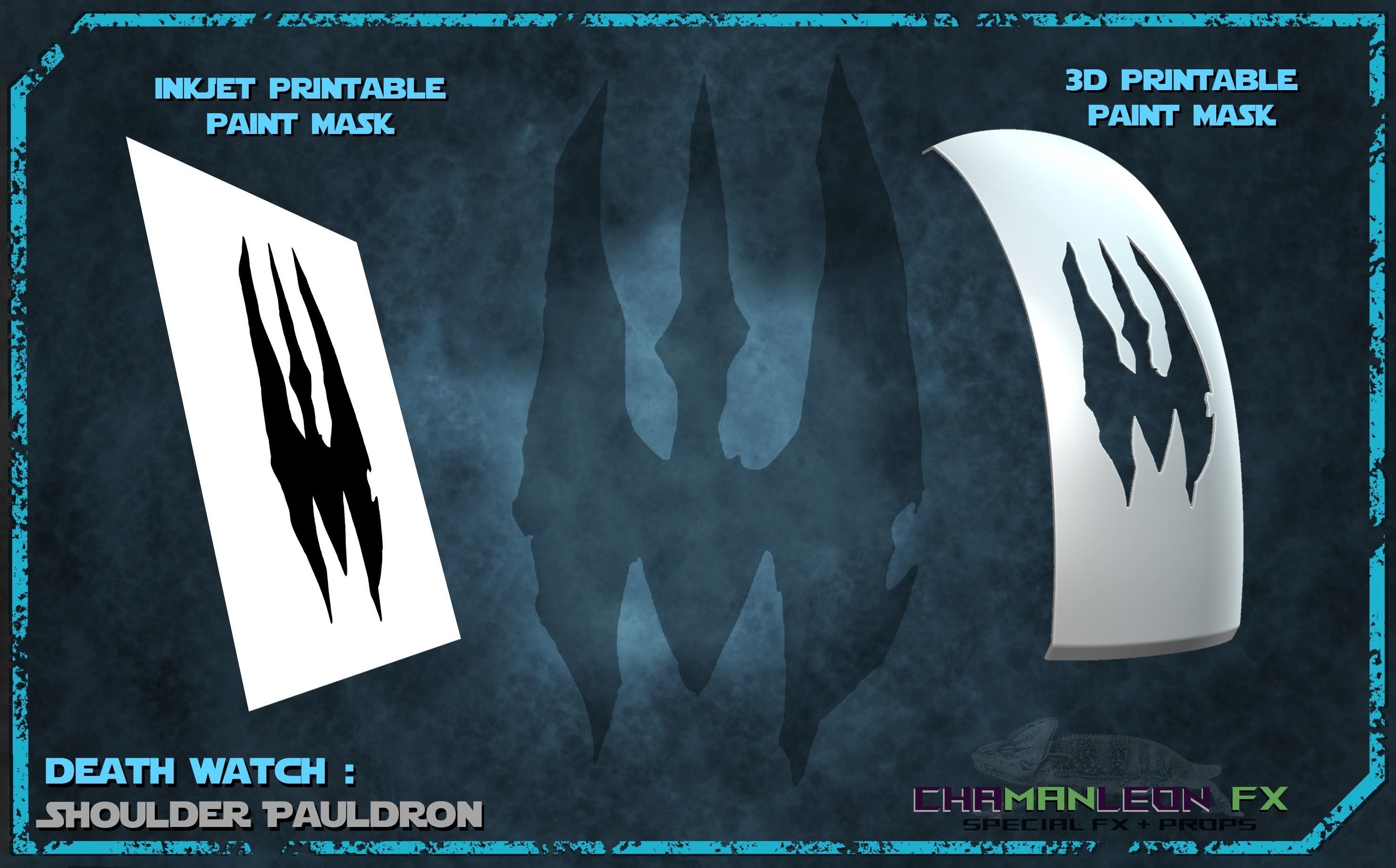 Death Watch Axe Woves Shoulder The Mandalorian Cosplay Armor 3D print model_6