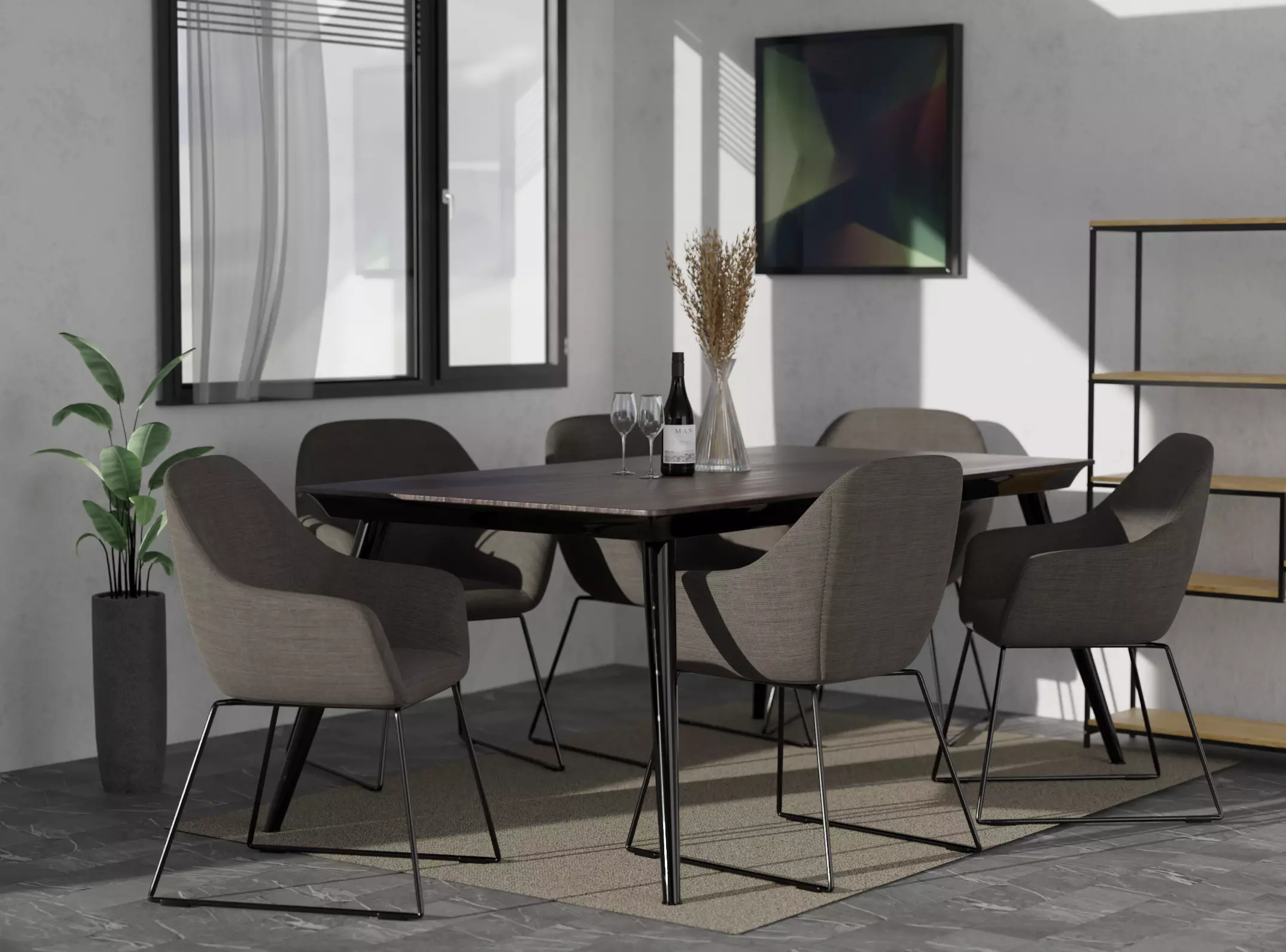 table and chairs set 3D model