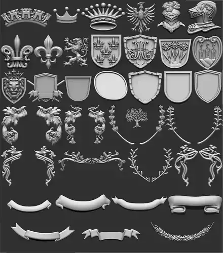 Coat of Arms - Brasao - Elements 3D print model