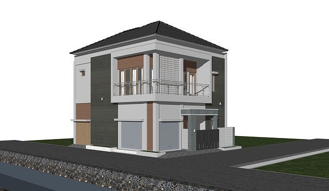 Minimalist 8m x 12m Residential House 3D model