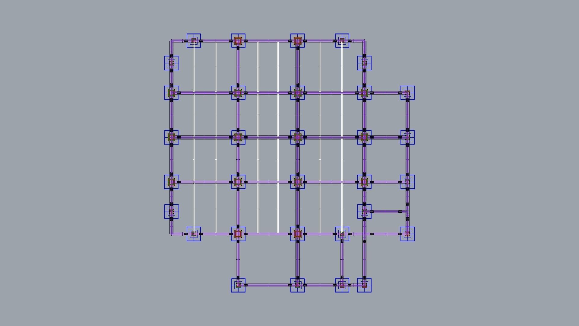 Steel-frame high-rise building 3D model_7