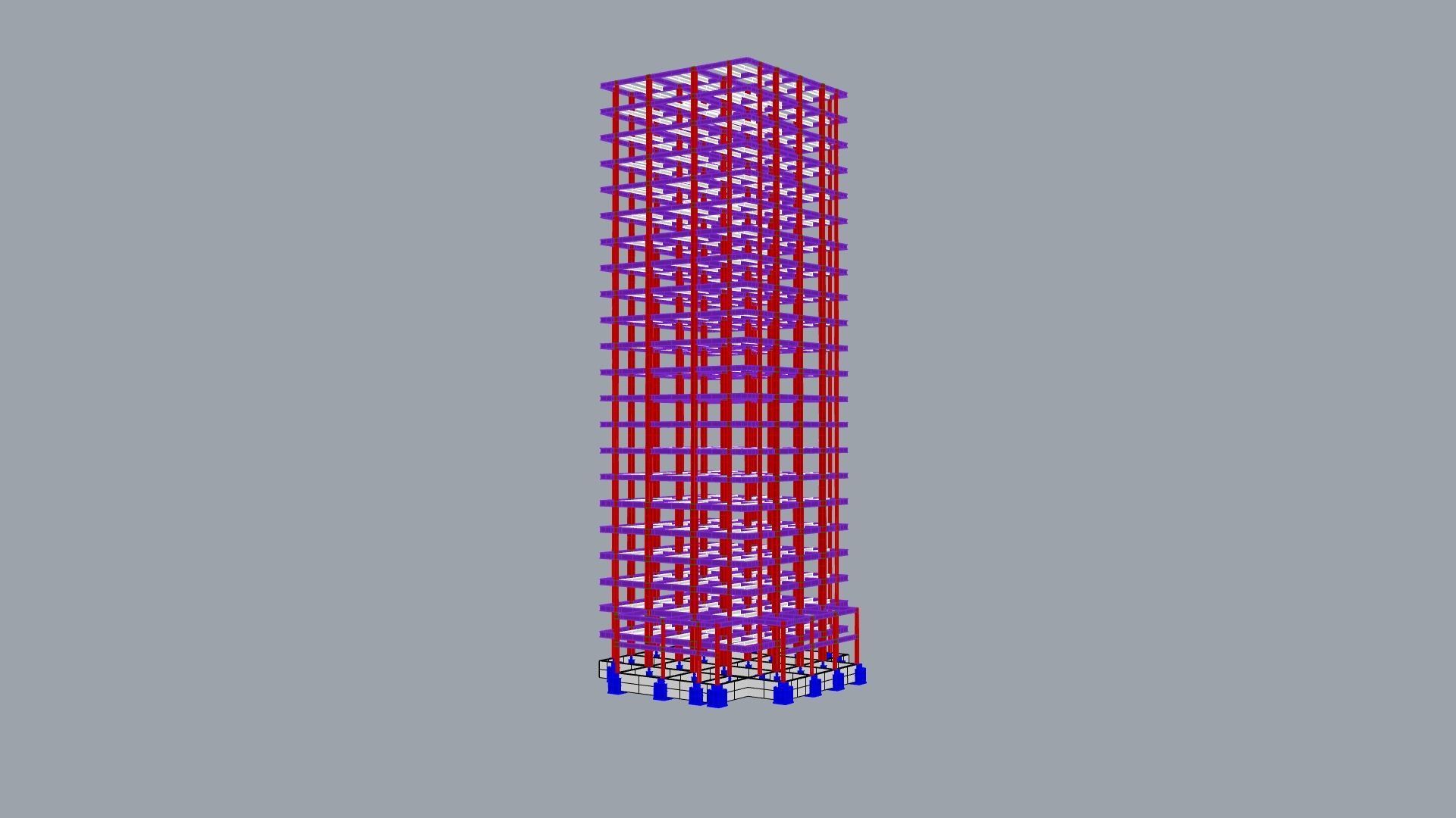 Steel-frame high-rise building 3D model_10