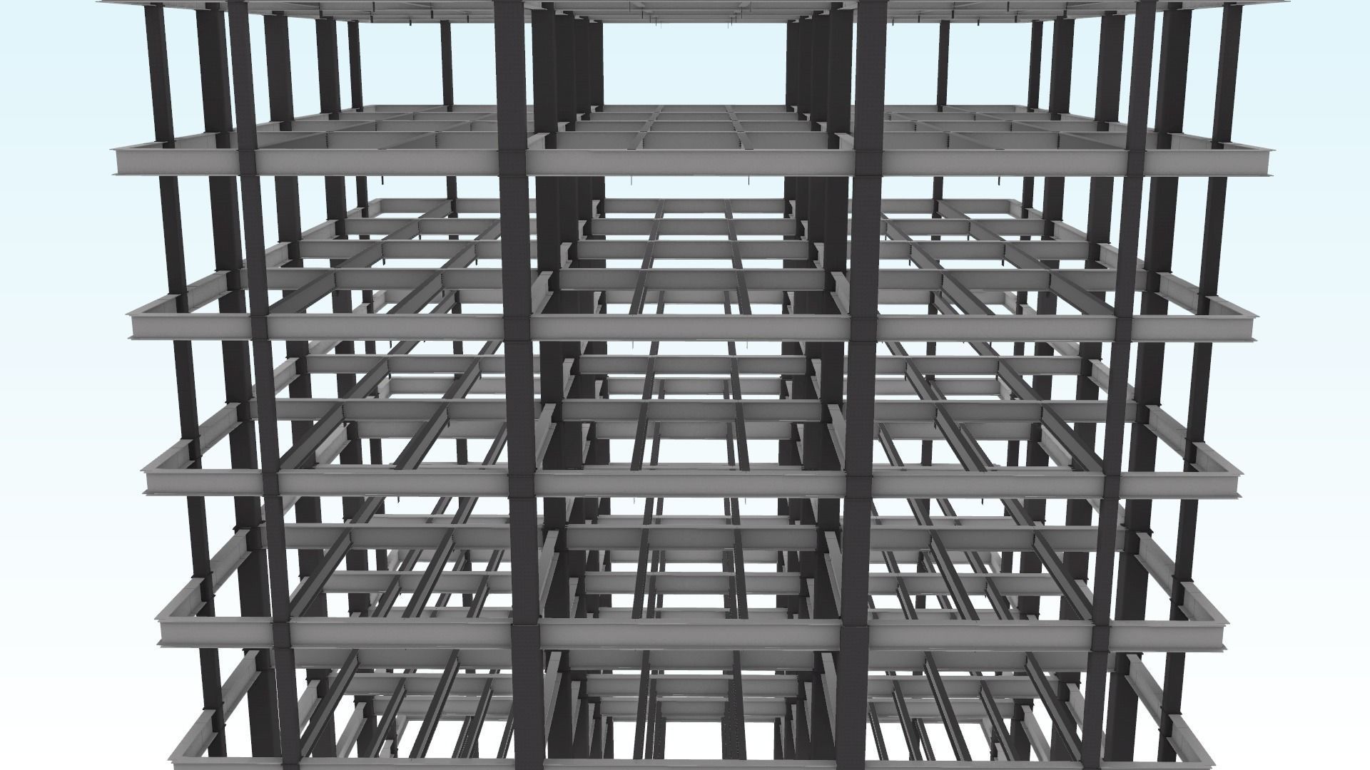 Steel-frame high-rise building 3D model_13