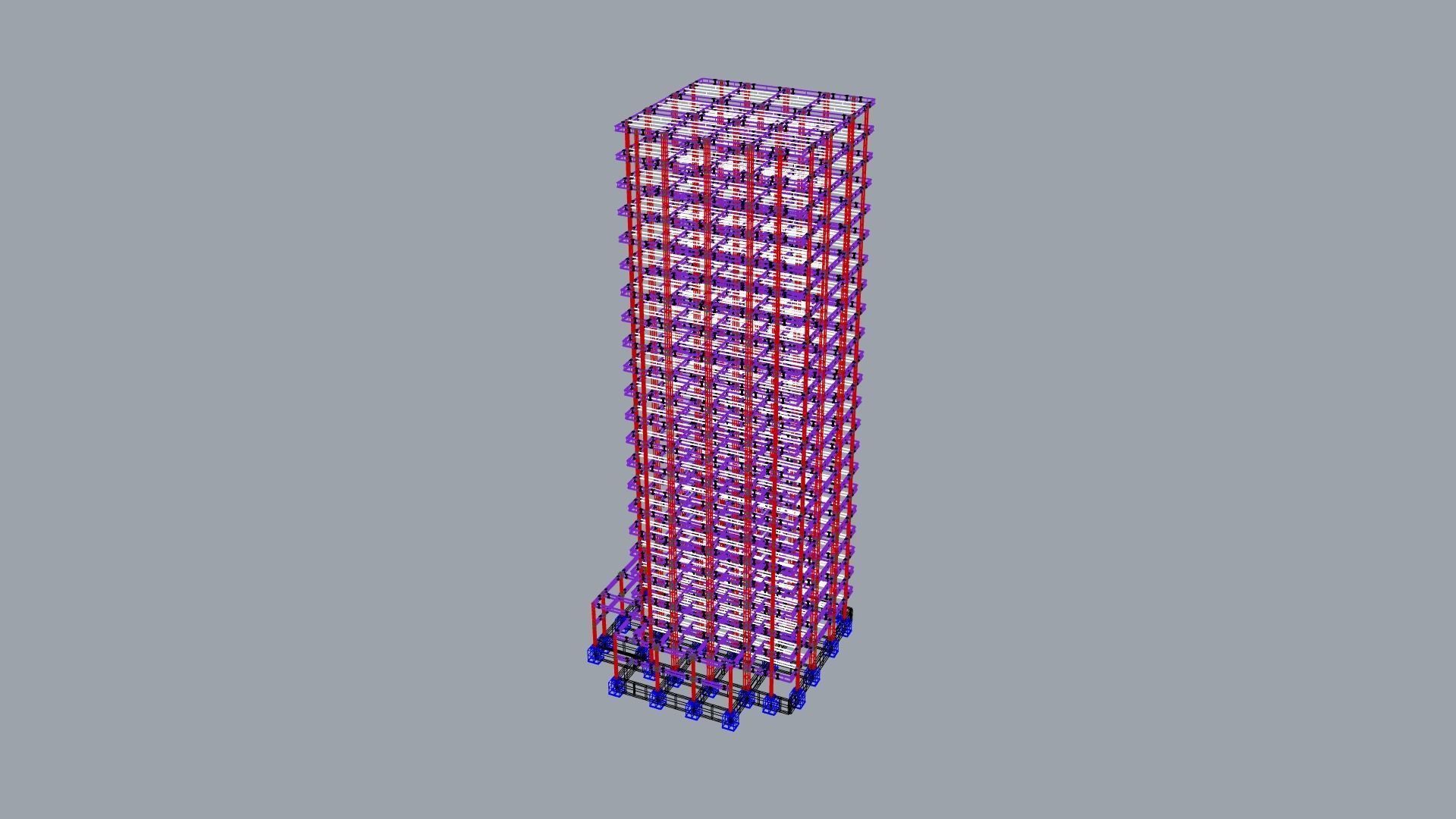 Steel-frame high-rise building 3D model_6