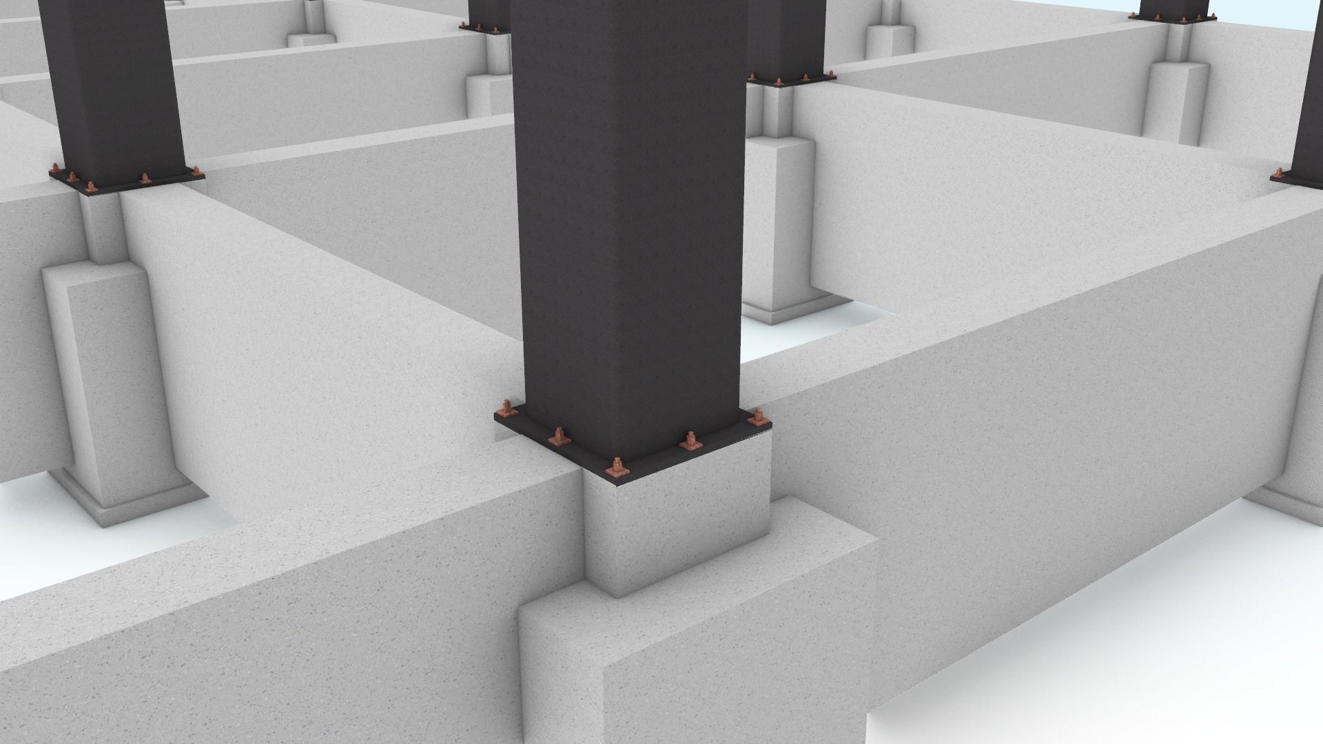 Steel-frame high-rise building 3D model_3