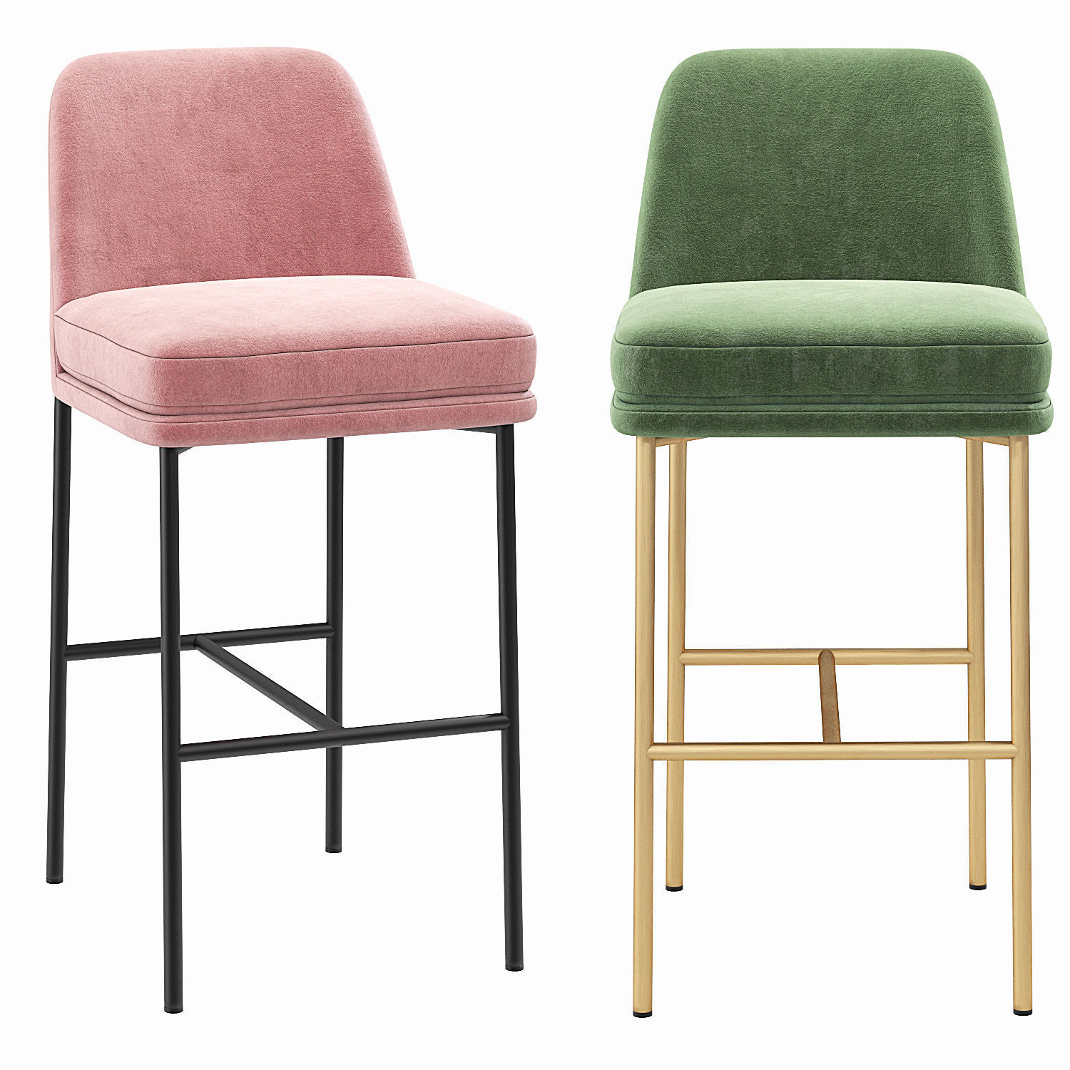 Westelm Jack Metal Frame Barstool 3D model_2