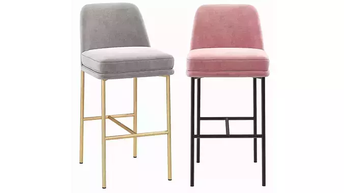 Westelm Jack Metal Frame Barstool 3D model