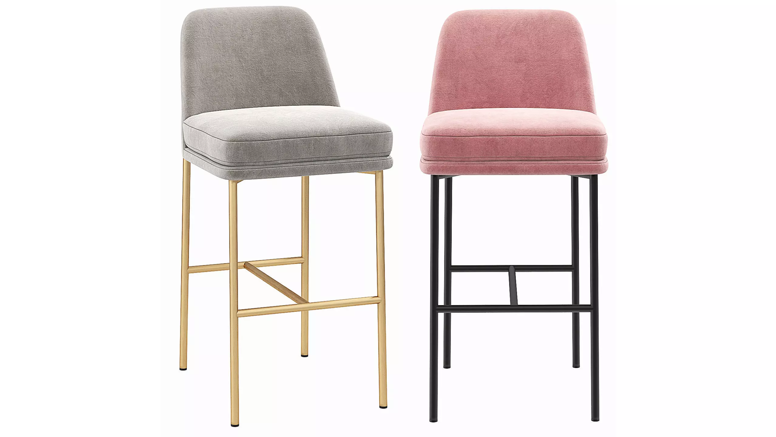 Westelm Jack Metal Frame Barstool 3D model_0