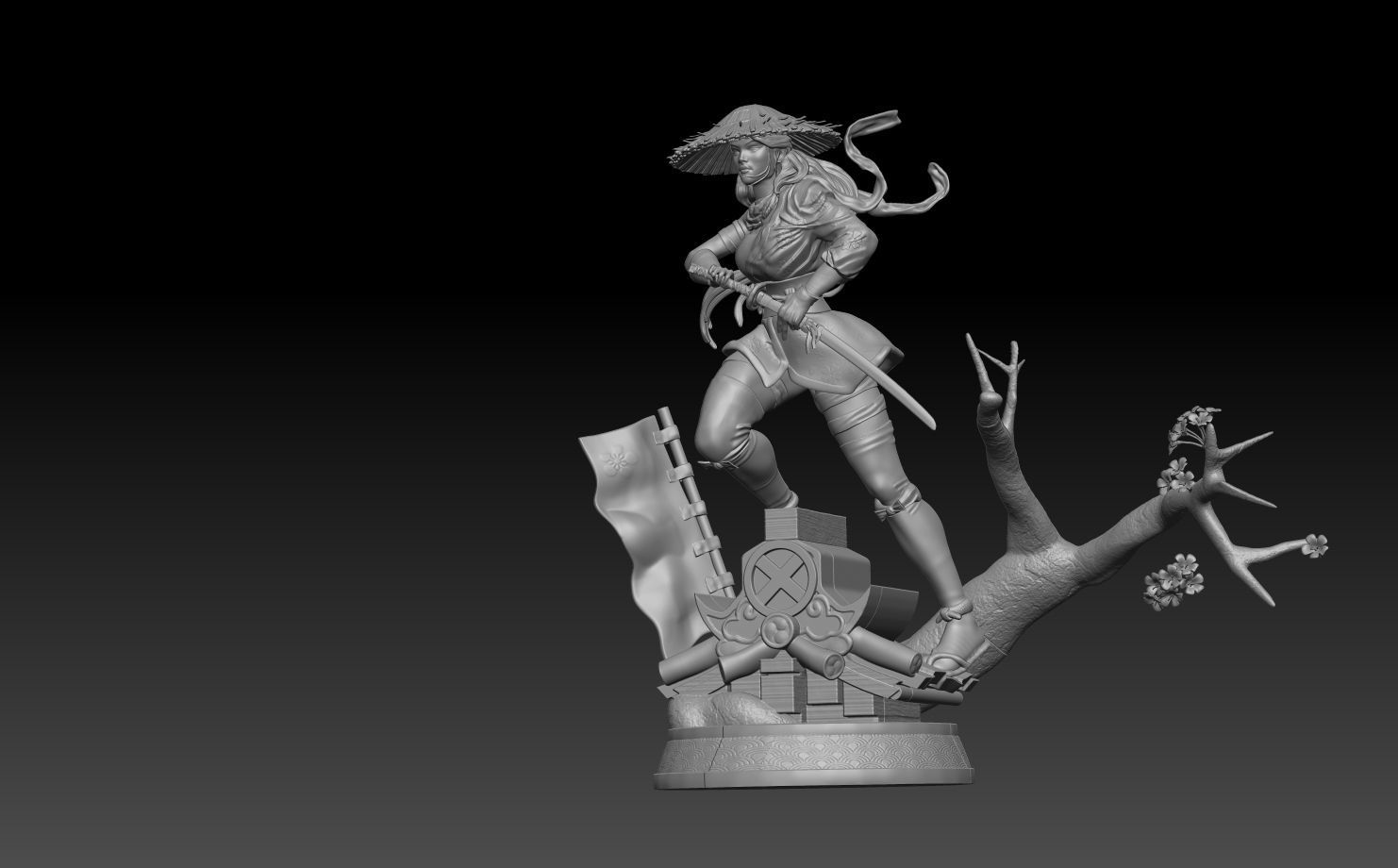 Psylocke warrior 3D print model_3