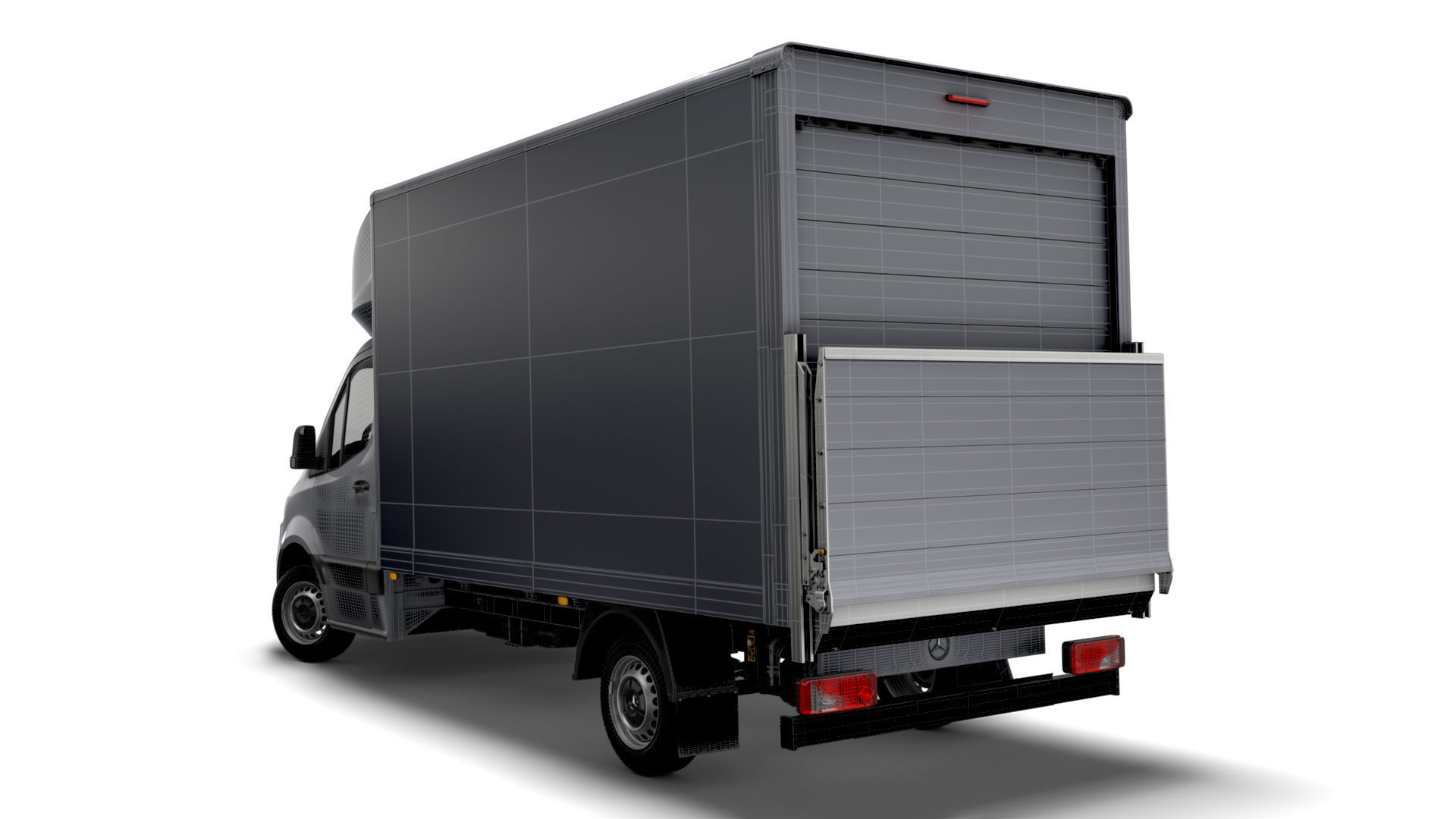 Mercedes Benz Sprinter Luton Tail Lift 2023 3D model_12