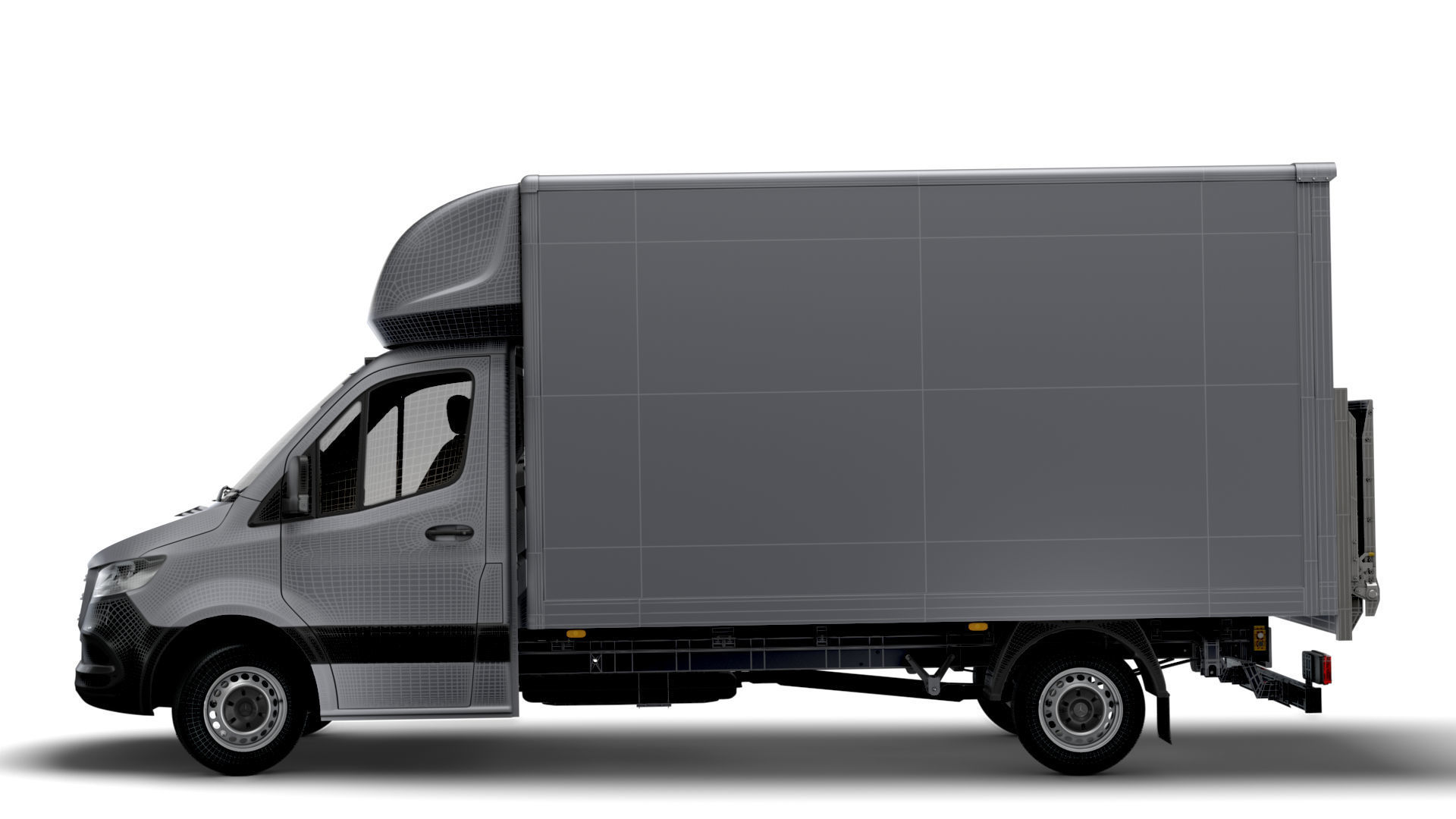 Mercedes Benz Sprinter Luton Tail Lift 2023 3D model_16