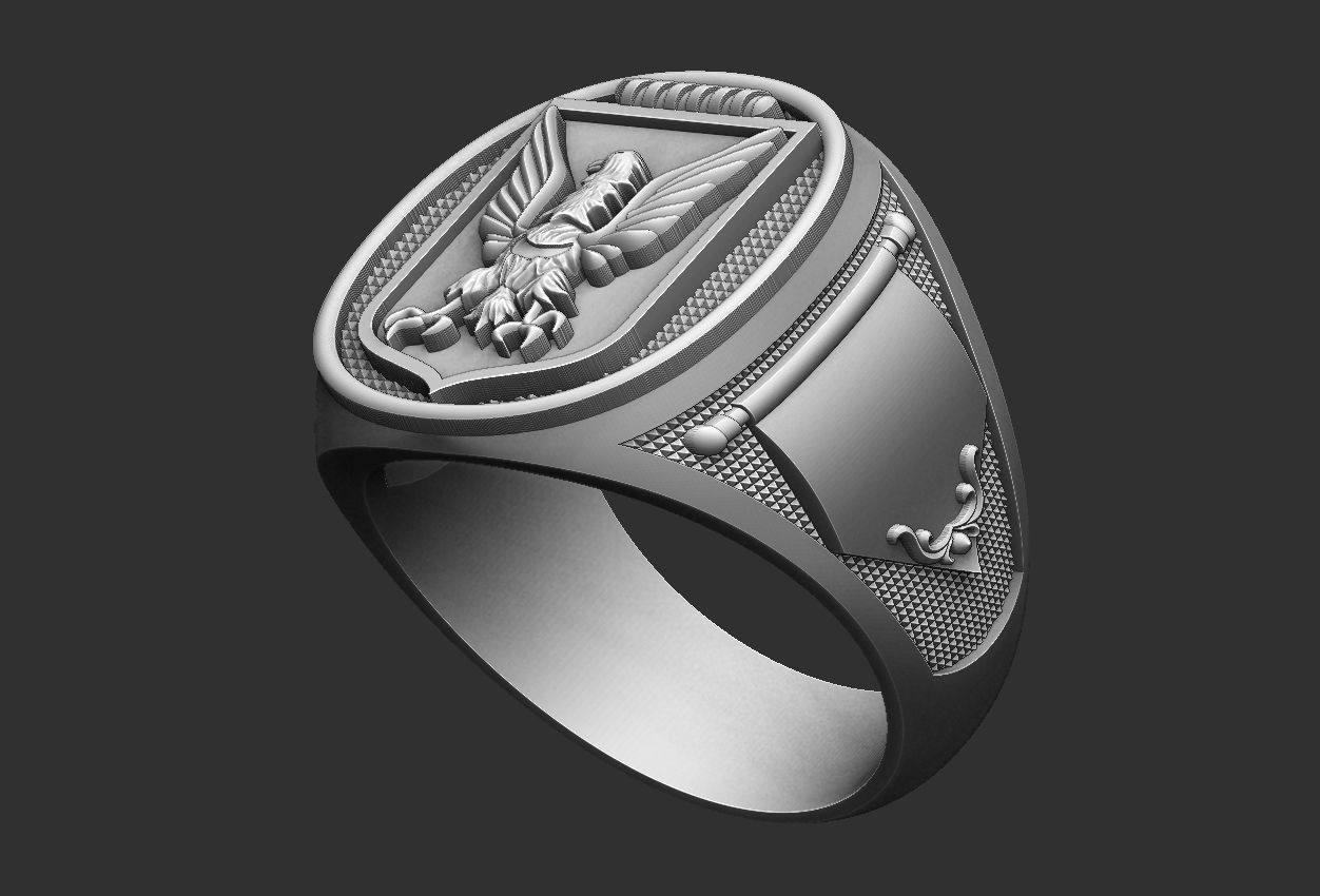 Coat of Arms Eagle Ring - Brasao 3D print model_7