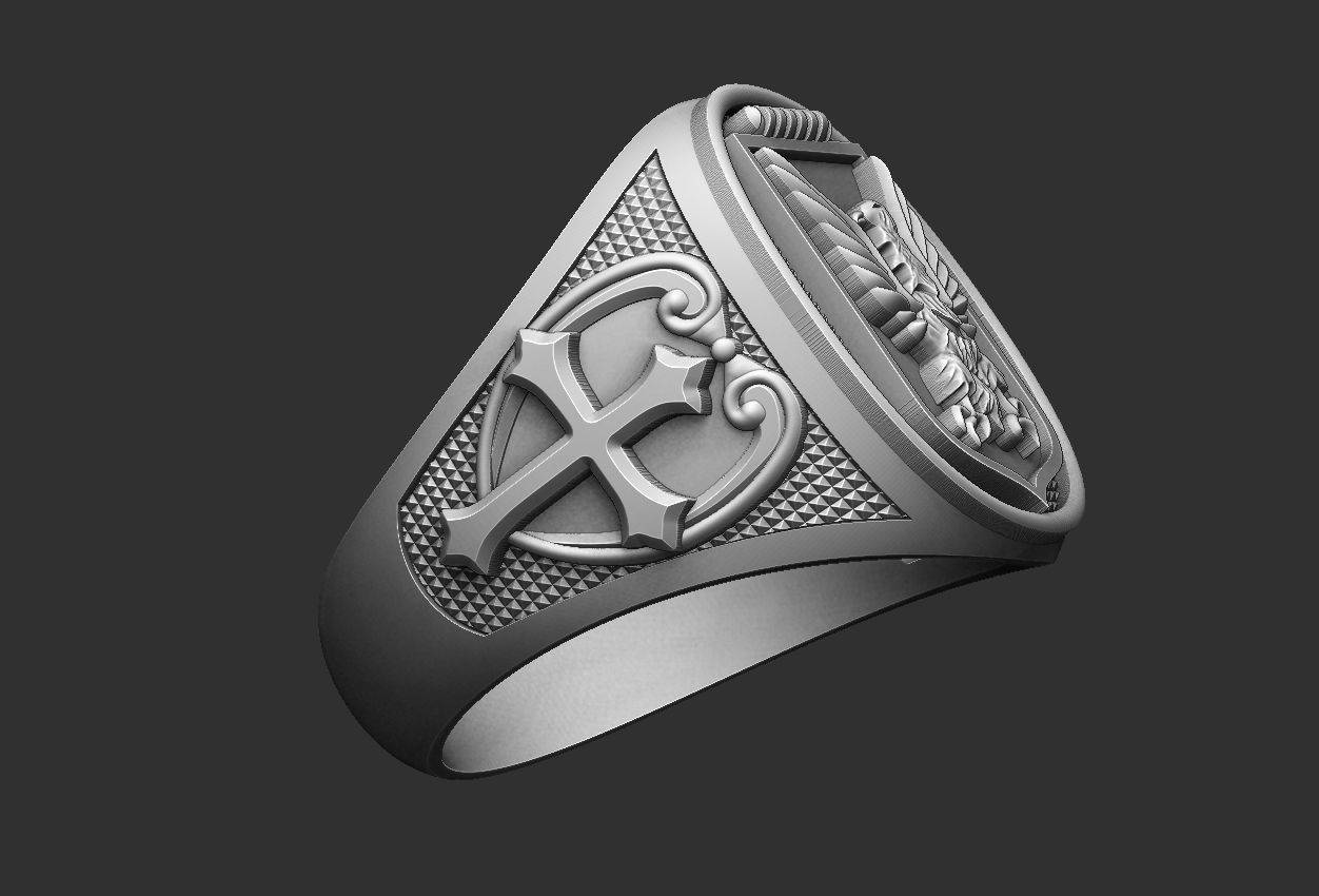 Coat of Arms Eagle Ring - Brasao 3D print model_4