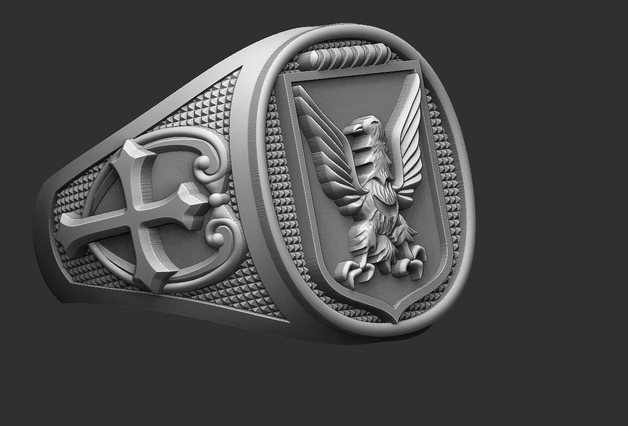 Coat of Arms Eagle Ring - Brasao 3D print model_15
