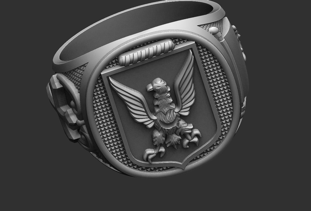 Coat of Arms Eagle Ring - Brasao 3D print model_16