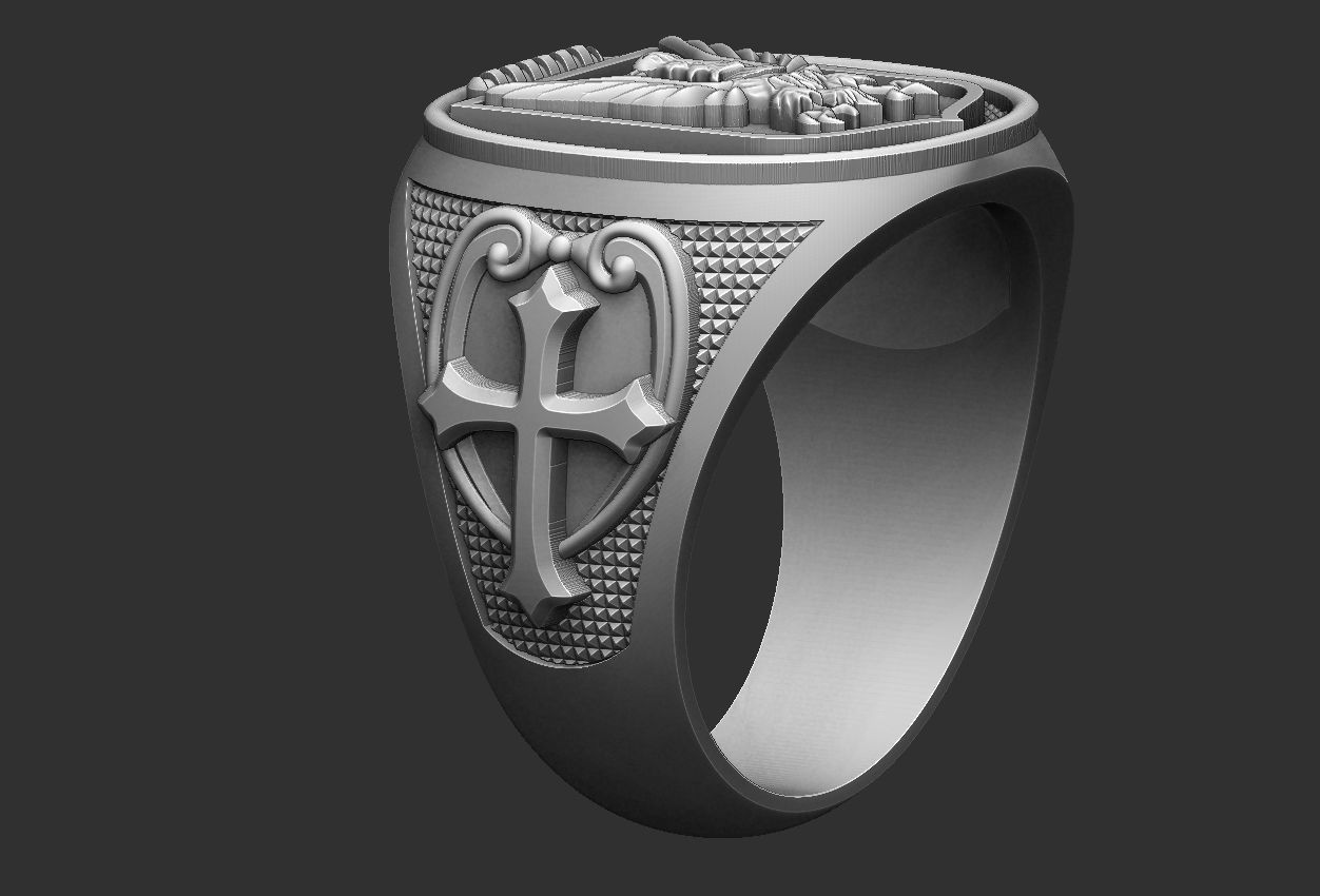 Coat of Arms Eagle Ring - Brasao 3D print model_2