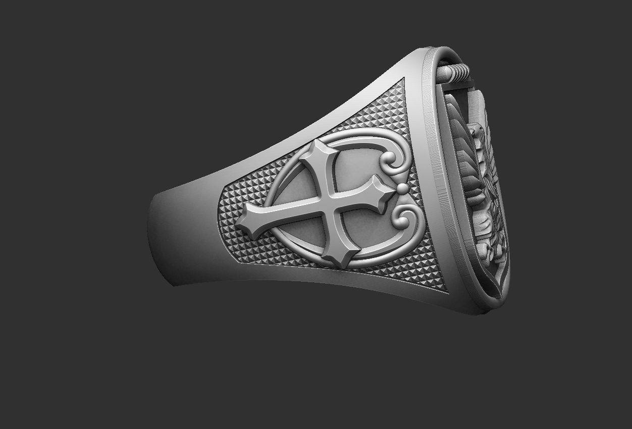 Coat of Arms Eagle Ring - Brasao 3D print model_14