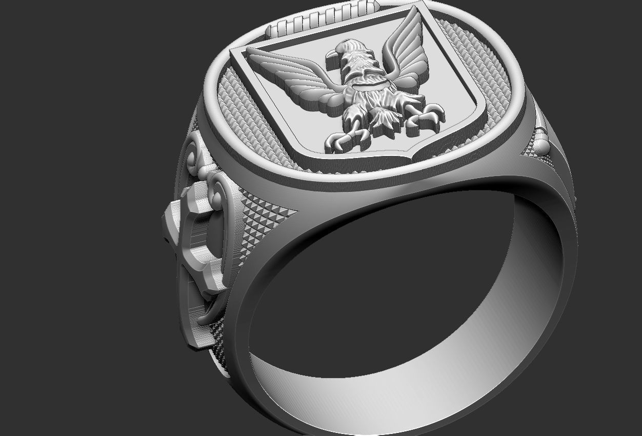 Coat of Arms Eagle Ring - Brasao 3D print model_17