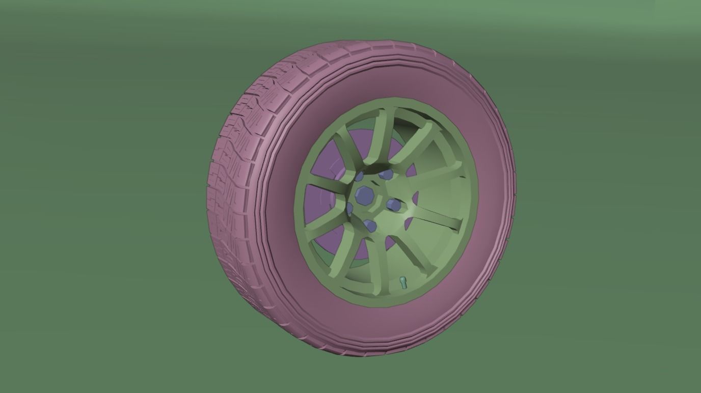 Rally Wheel 3D model PBR Low-poly 3D model_6