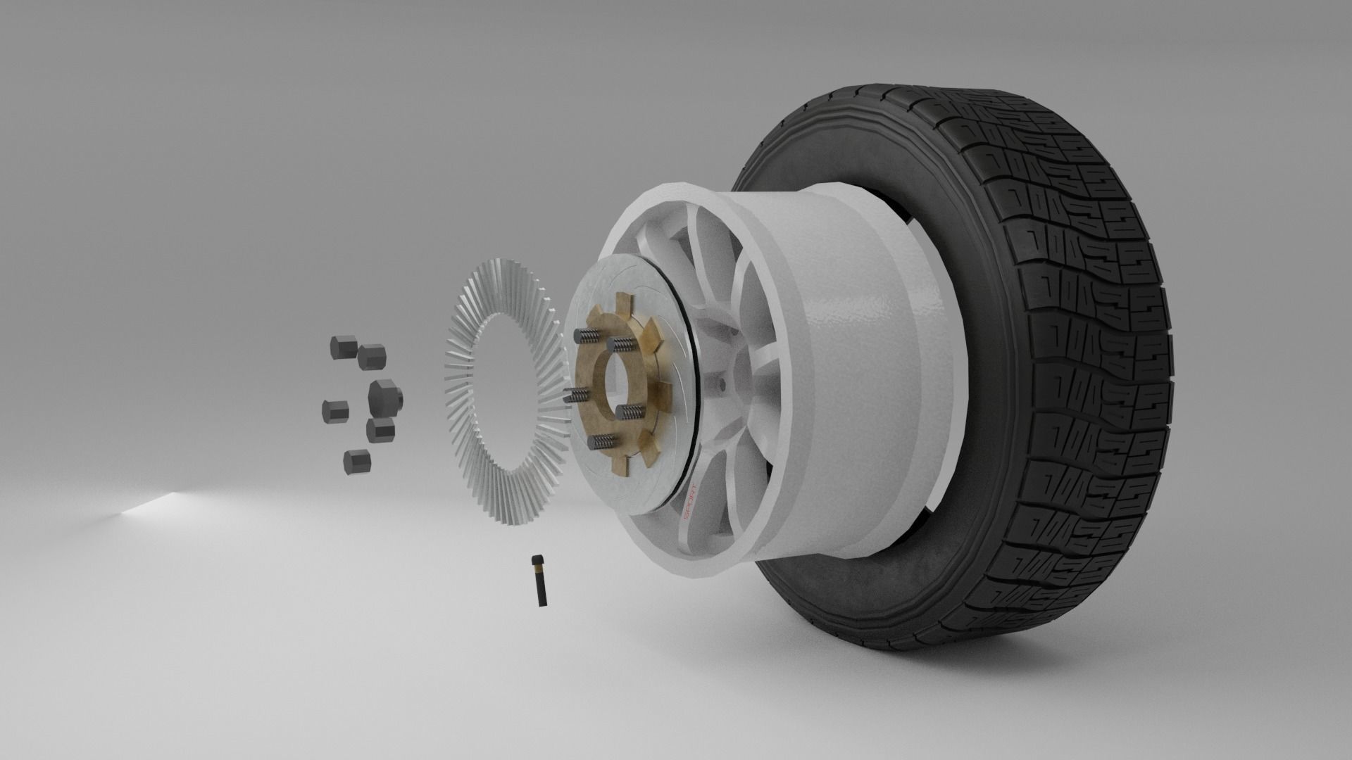 Rally Wheel 3D model PBR Low-poly 3D model_5