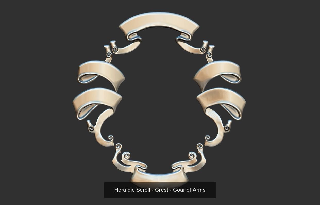 Coat of Arms Brasao - Crest Elements Set Colection 3D Model Collection_2