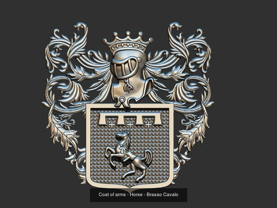 Coat of Arms Brasao - Crest Elements Set Colection 3D Model Collection_10