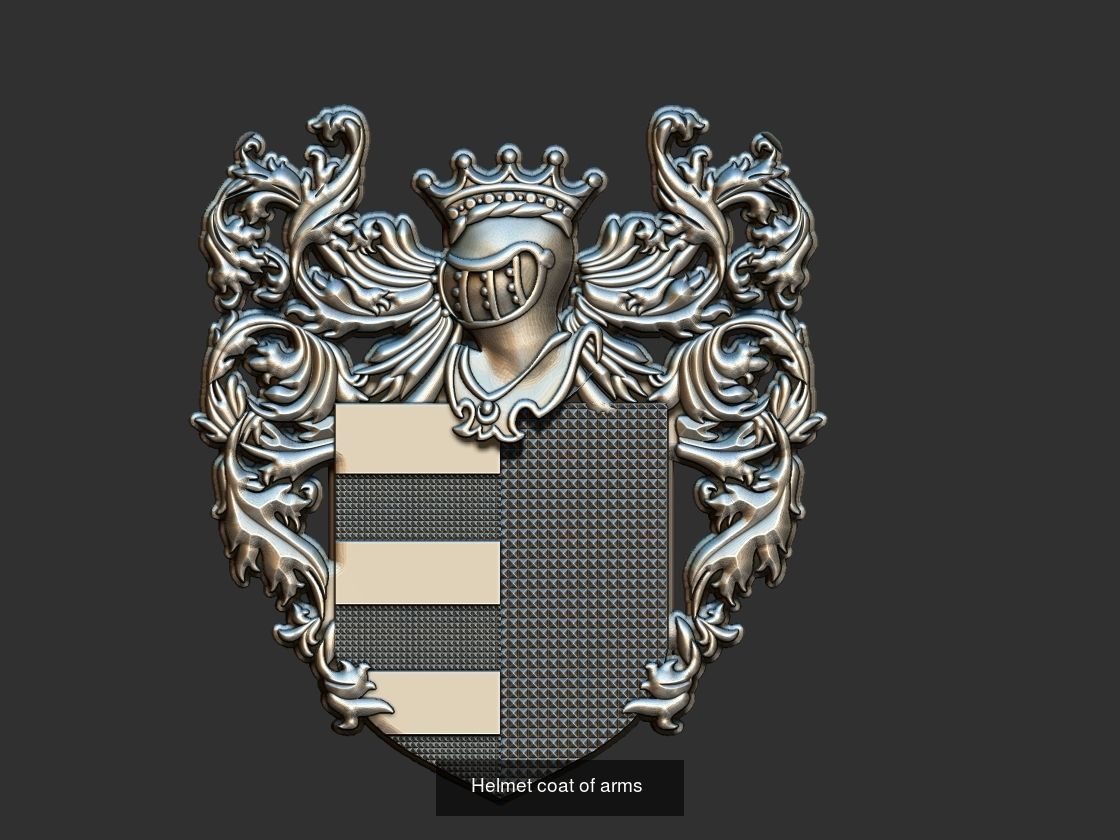 Coat of Arms Brasao - Crest Elements Set Colection 3D Model Collection_4