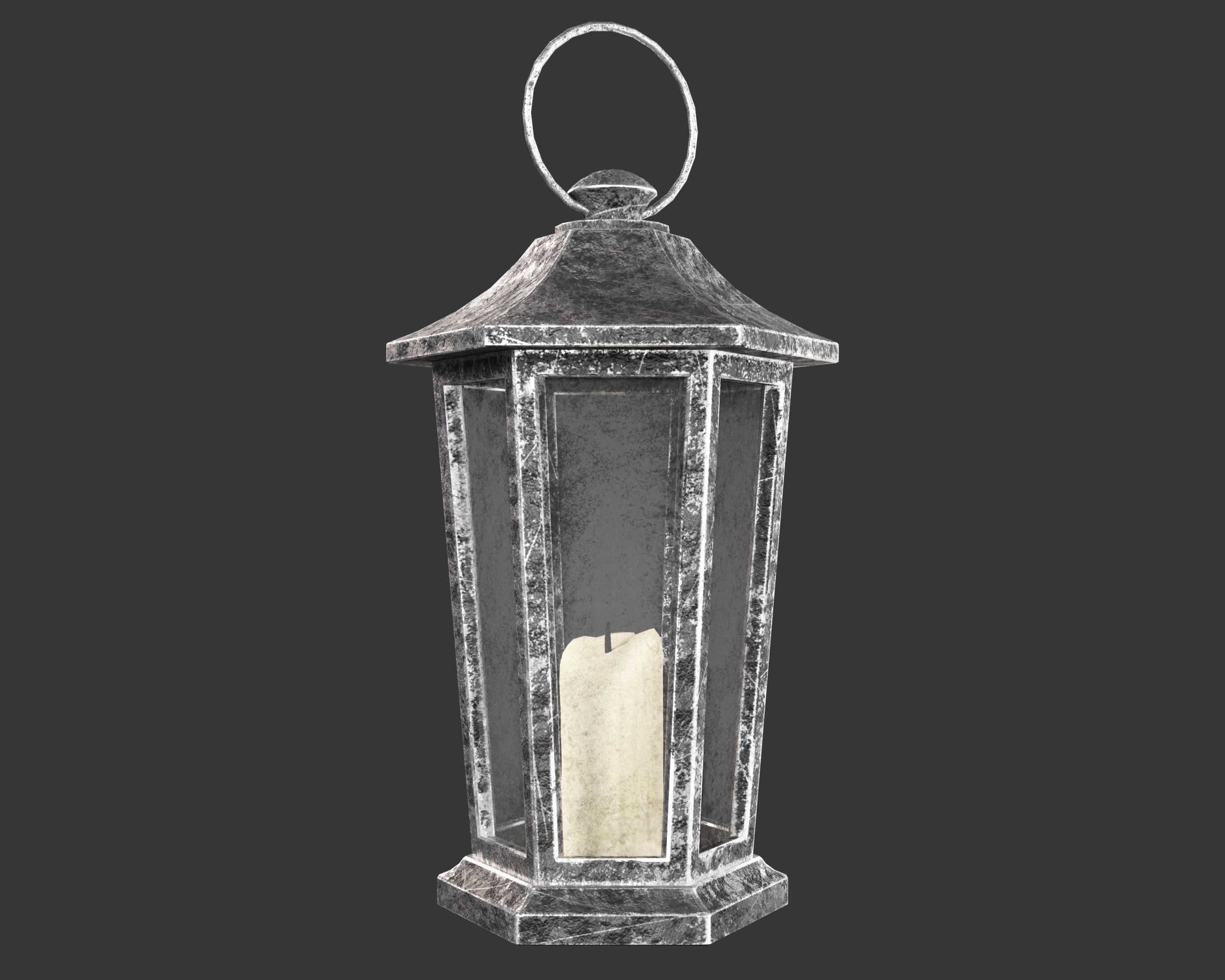 Medieval Elegant Lighting Lantern Low-poly 3D model_3