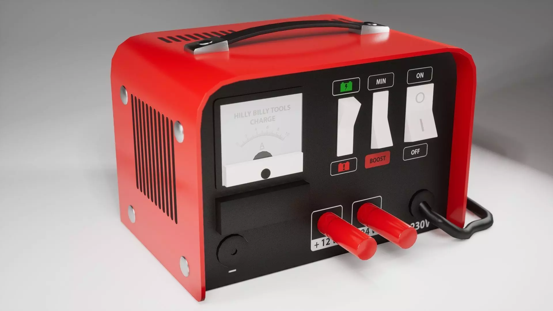 Industry Battery charger for car battery no clamps clean version Low-poly 3D model_0