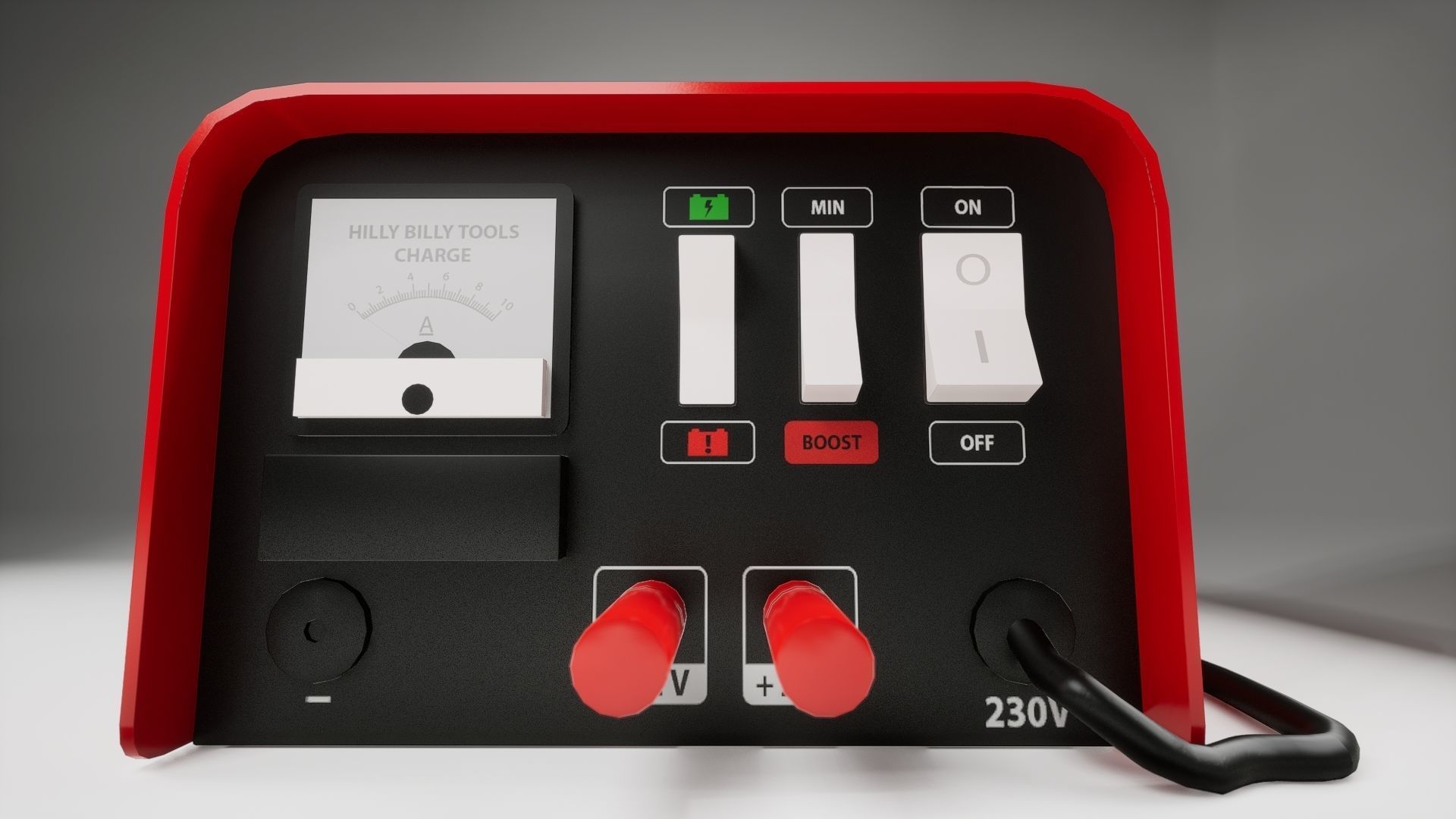Industry Battery charger for car battery no clamps clean version Low-poly 3D model_2