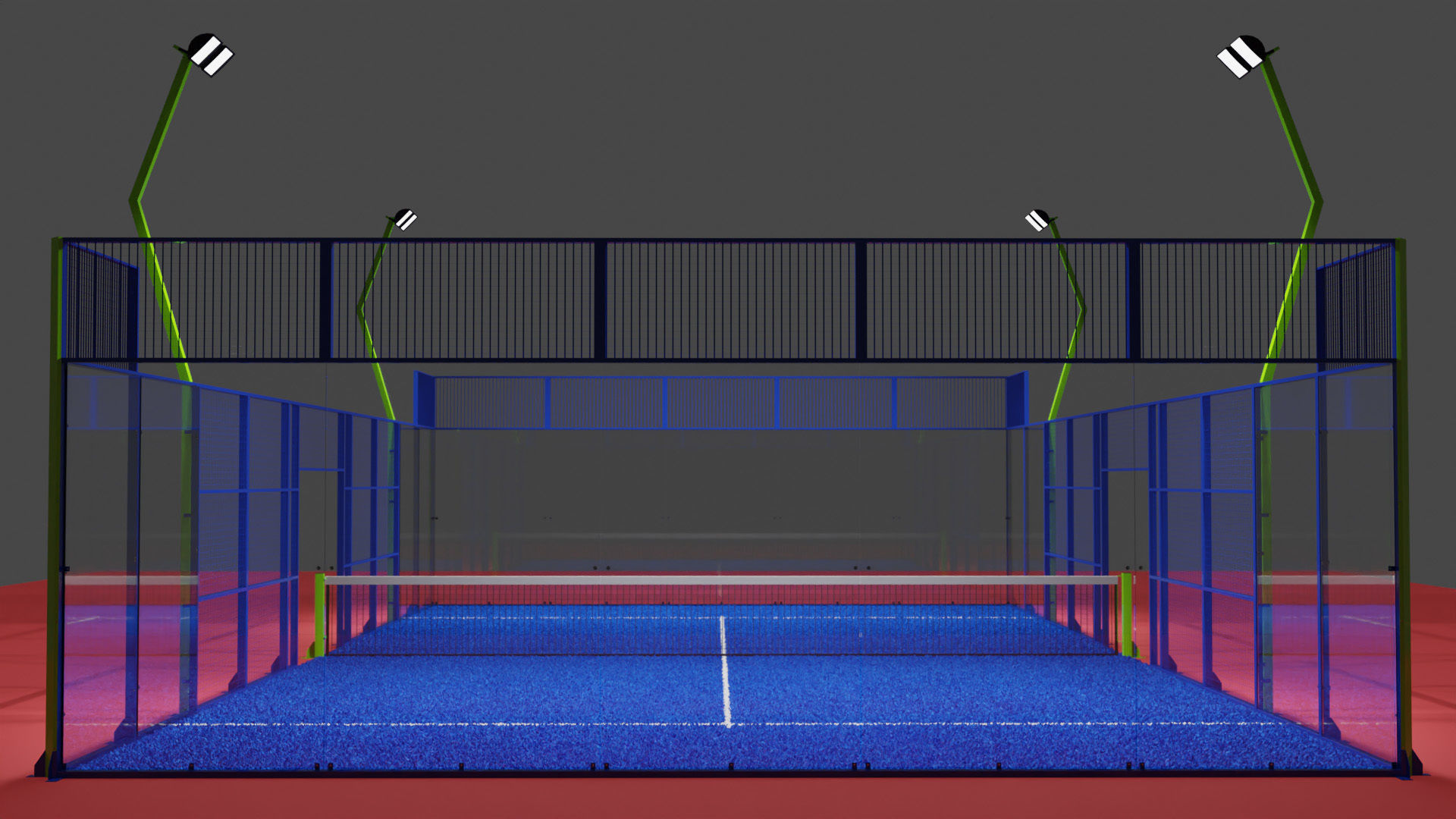 Detailed Padel Court 3D model_2
