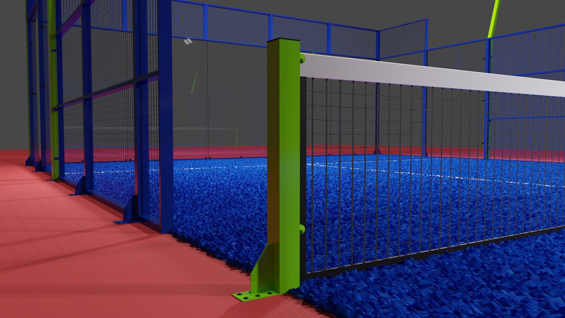 Detailed Padel Court 3D model_1