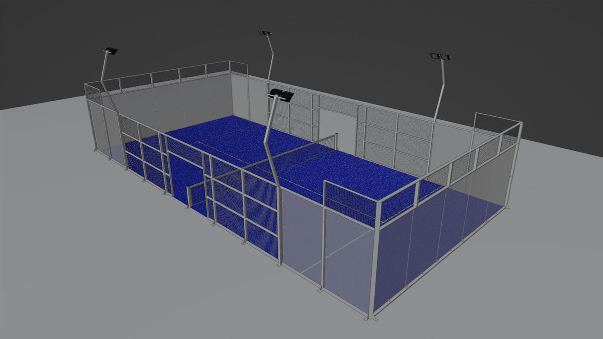 Detailed Padel Court 3D model_6