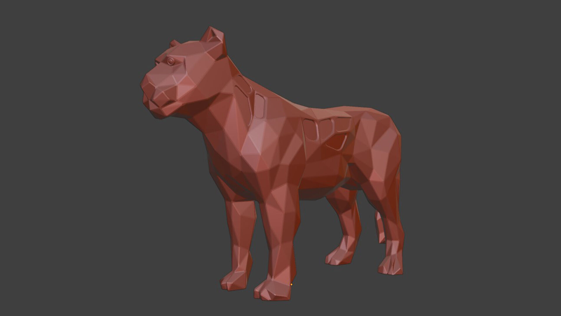 Polygon Lioness 3D print model_6