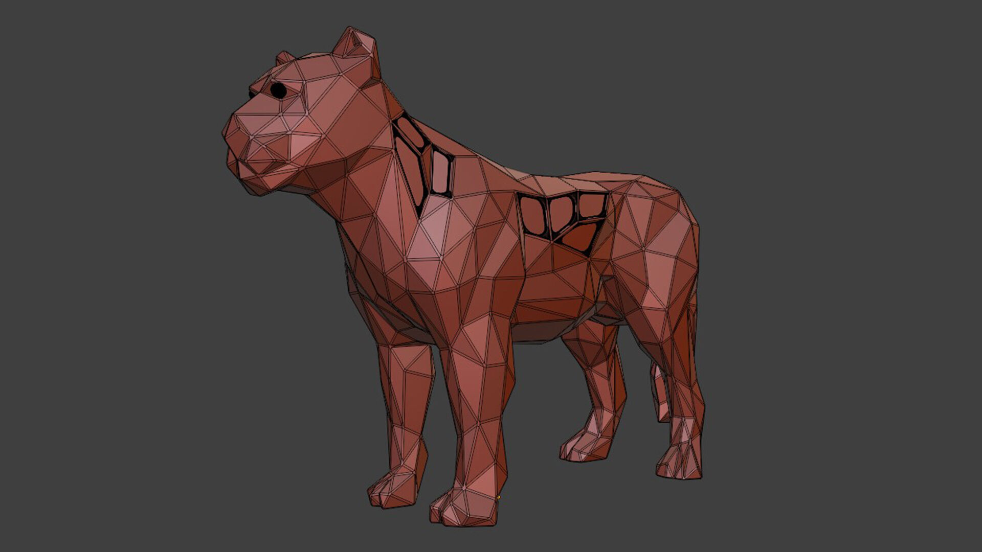 Polygon Lioness 3D print model_7