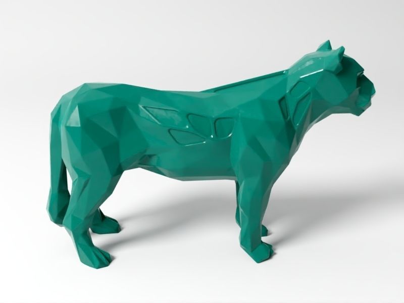 Polygon Lioness 3D print model_4