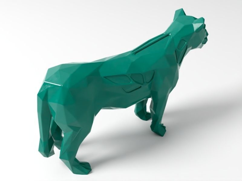 Polygon Lioness 3D print model_3