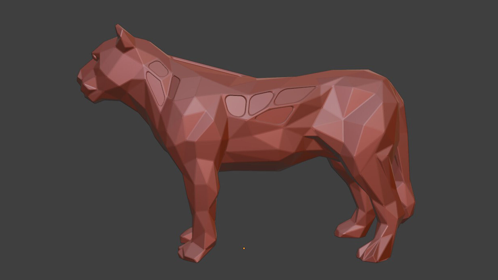 Polygon Lioness 3D print model_8