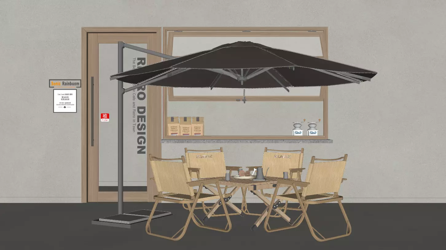 Modern outdoor tables and chairs Outdoor camping tables 3D model_0