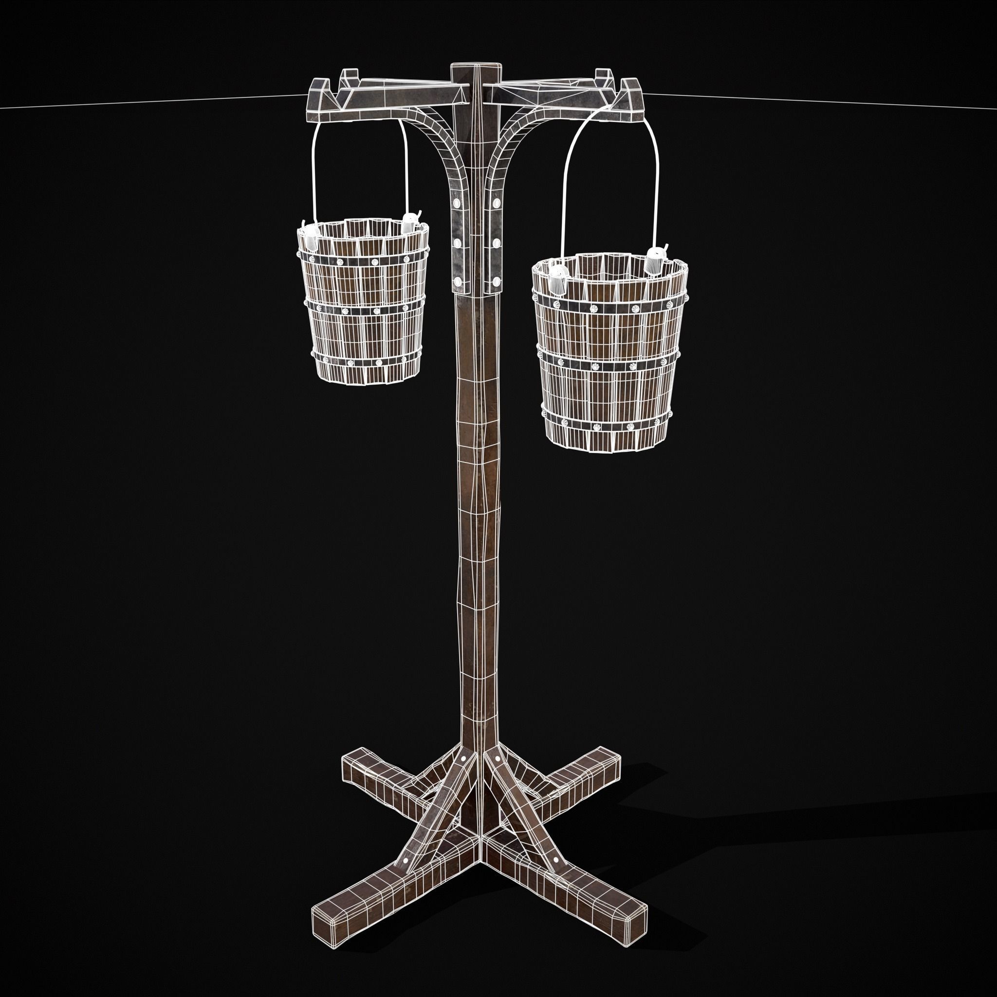 Bucket and Stand 3D Model Collection_3