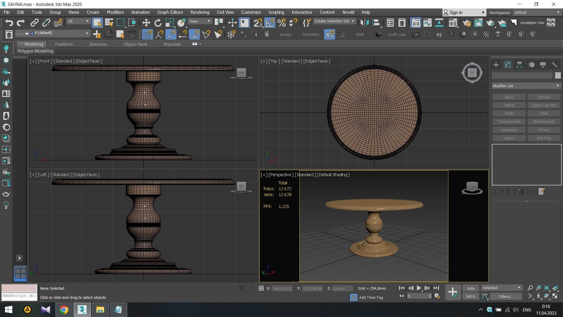 Asolo Dining Table Low-poly 3D model_2