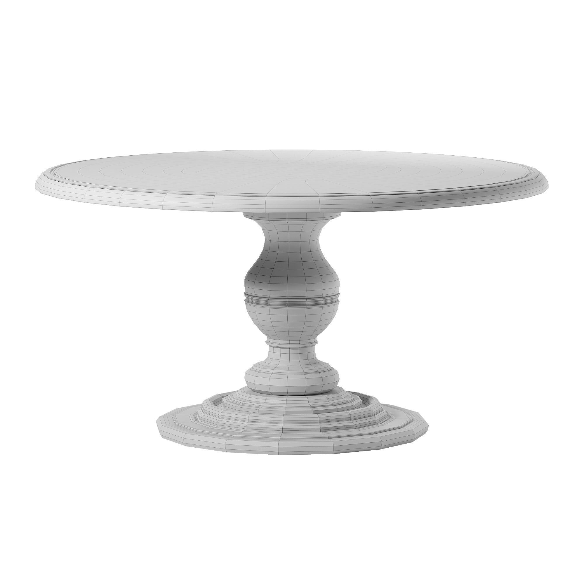 Asolo Dining Table Low-poly 3D model_1