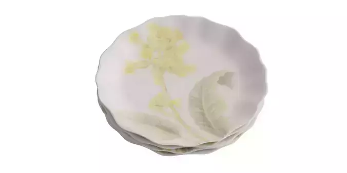 Yellow Floral Salad Plates
